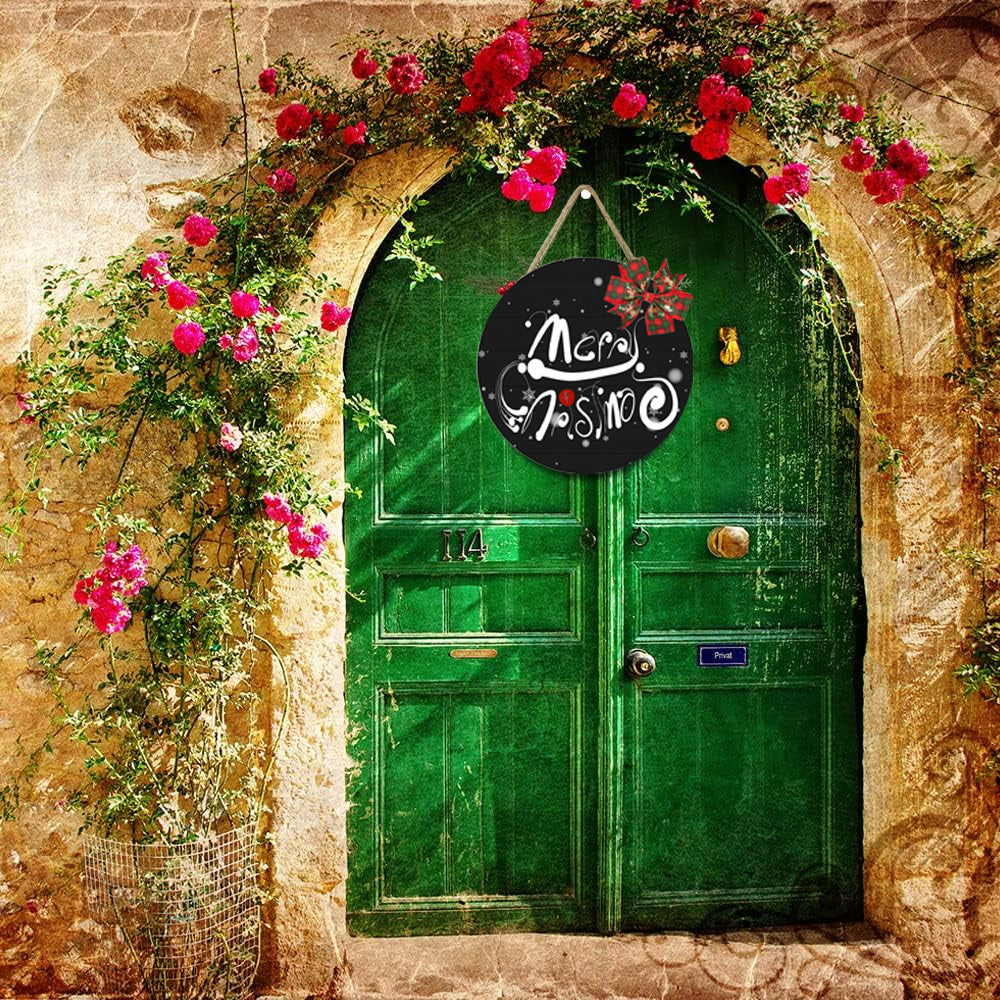 Christmas Door Plate Wooden Sign Christmas Welcome Listing Door Wall Decoration