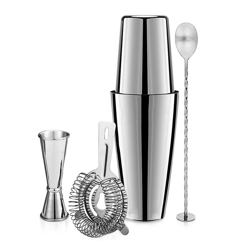 13Pcs Stainless Steel Cocktail Shaker Set Professional Bartender Kit with Recipes Booklet
