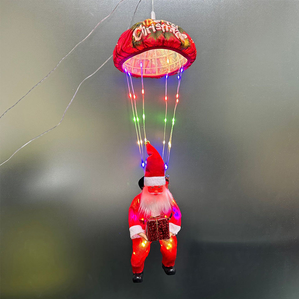 Christmas Decorations Santa Claus Parachute Lights LED Hanging Xmas Tree Decor