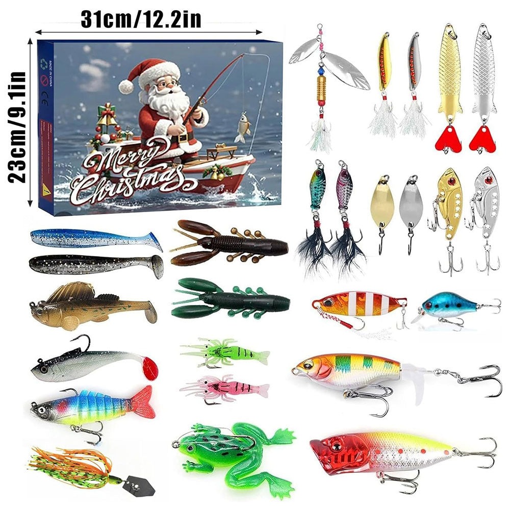 Fishing Christmas Xmas Advent Calendar Fishing Lures Set for Fishing Lover
