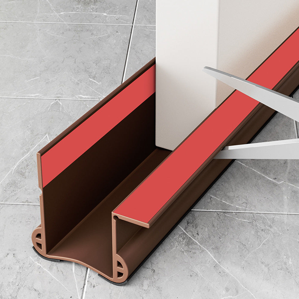93cm Door Bottom Seal Strip Sound Reducing Felt Light Blocking for Door-Brown