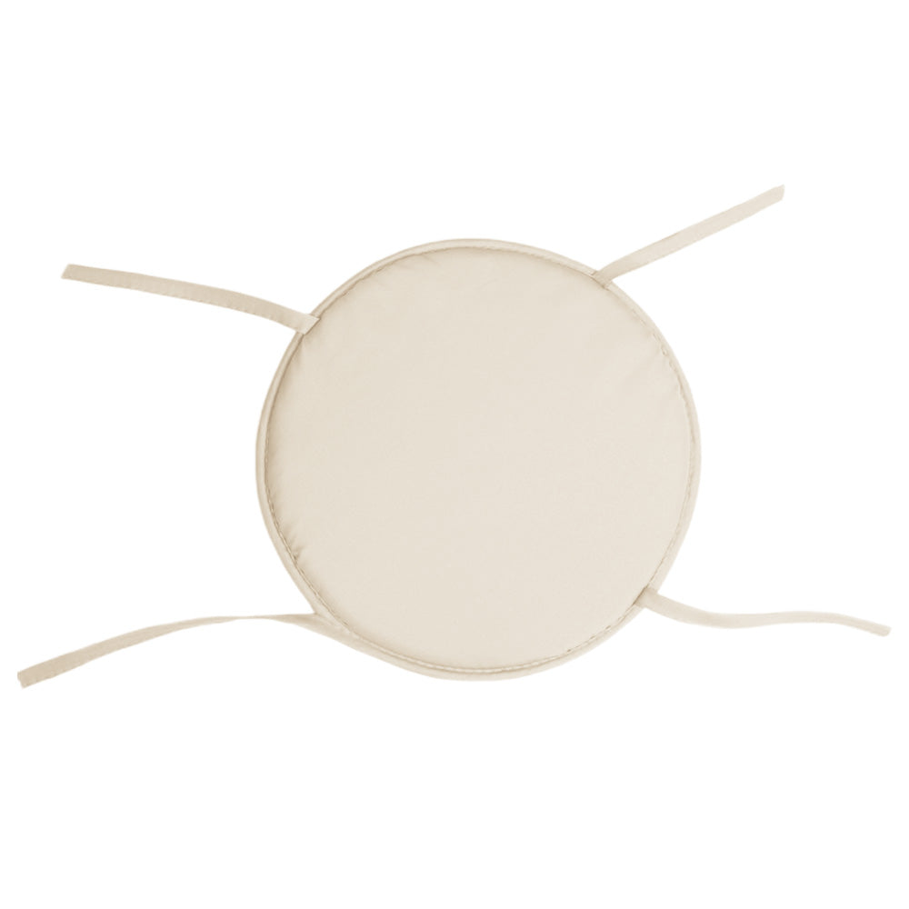 2Pcs Round Sponge Chair Cushions with Ties for Stools-Beige