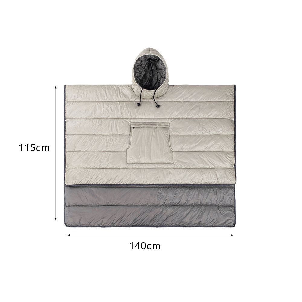 Camp Thermal Poncho Sleeping Bag Wearable Hooded Blanket