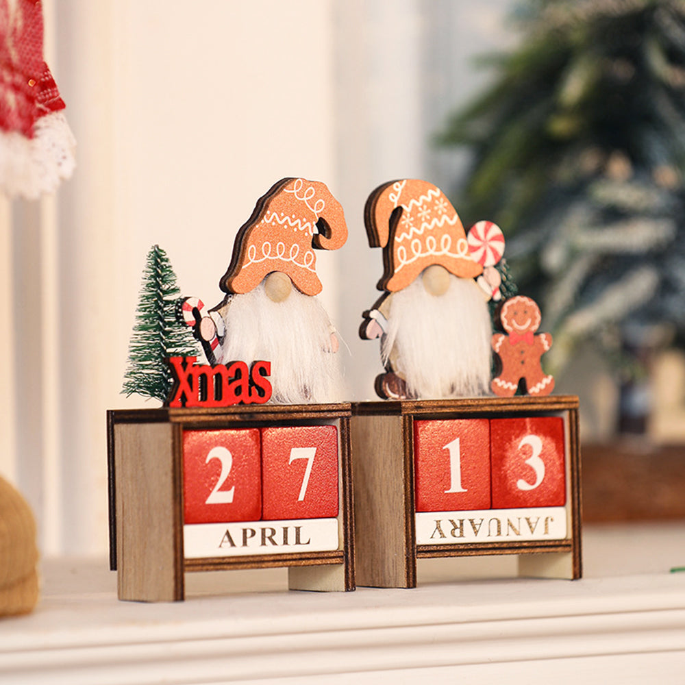 Portable Calendar Ornament Decorative Santa Design Christmas Calendar Ornament