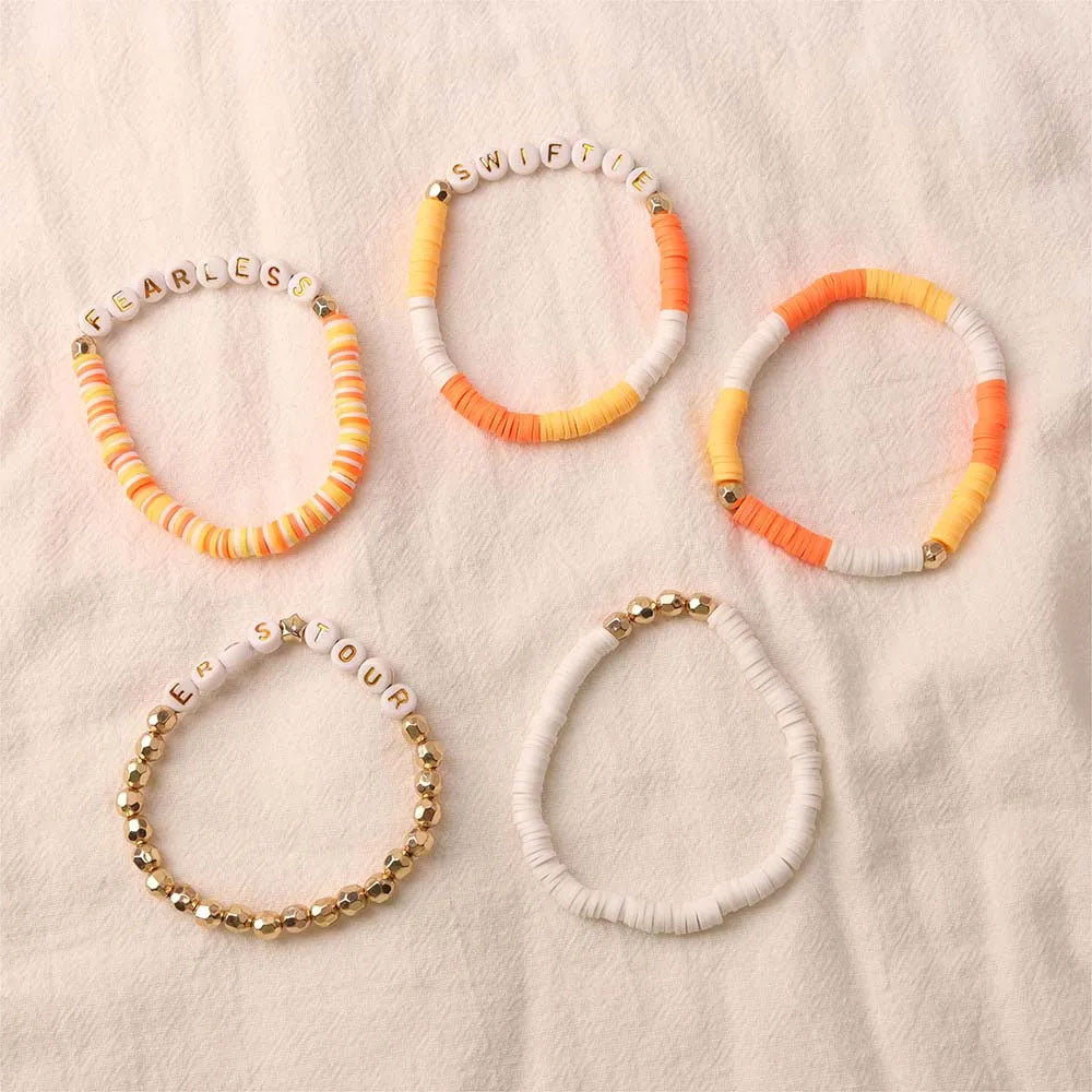 5Pcs Taylor Inspired Beaded Bracelets Fans Friendship Bracelets Gifts for Music Lovers