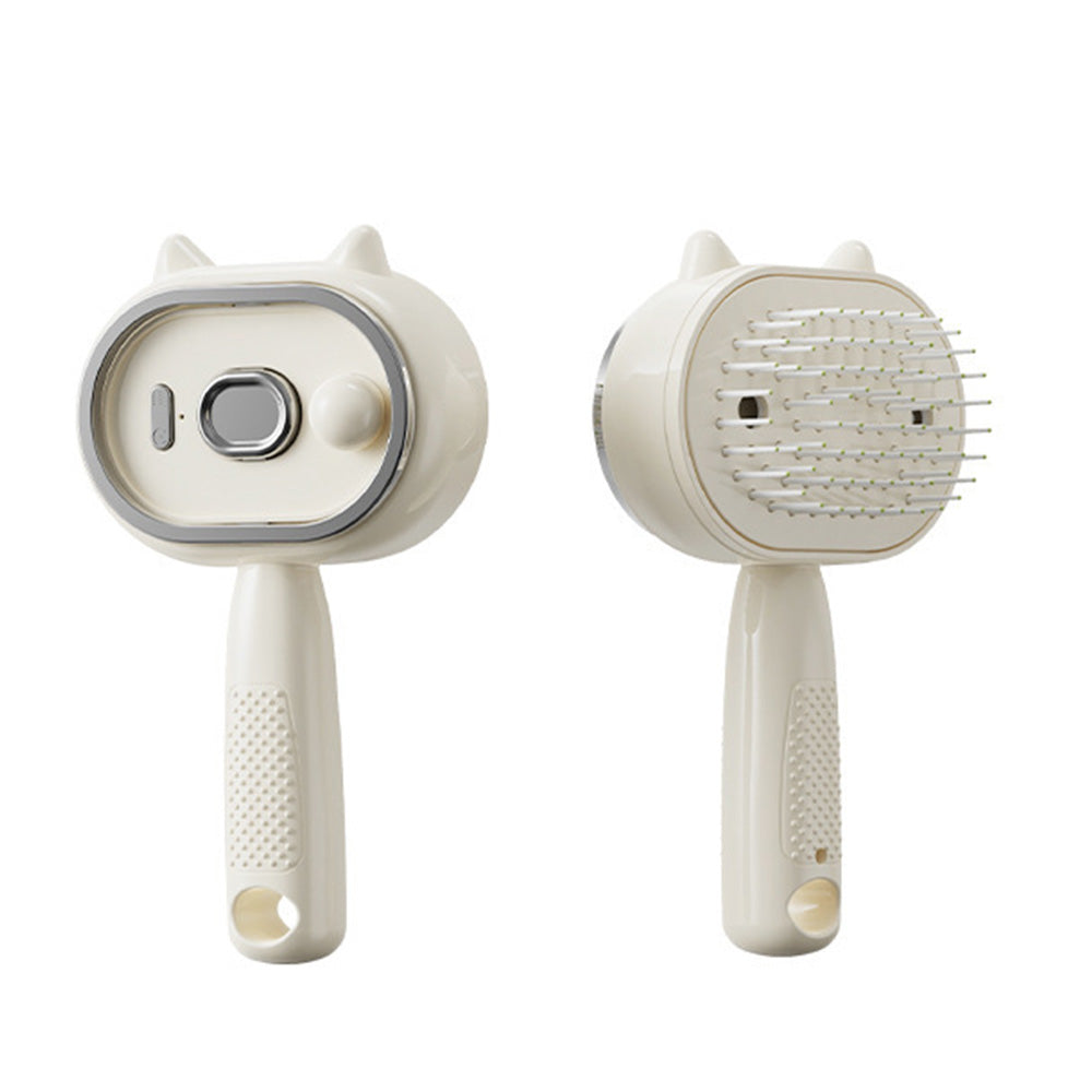 Electric Spray Hair Brush with Cat Ear Design and One Click Cleaning