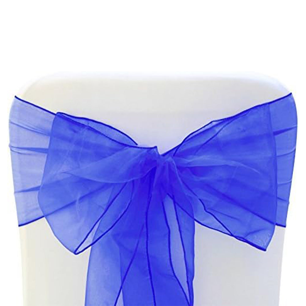 10Pcs Sheer Organza Wedding Chair Back Bow Sashes for Party Decor