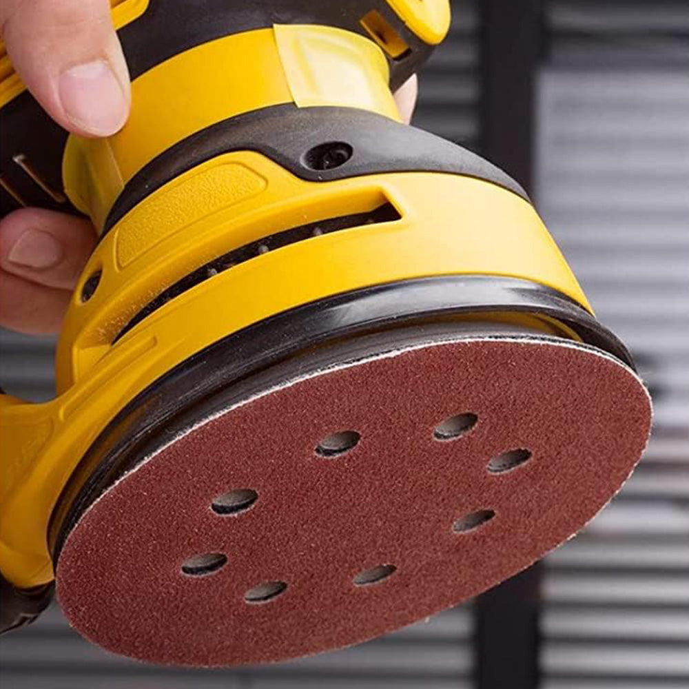 100Pcs 5-Inch 8-Hole Sanding Discs with Hook and Loop Backing for Random Orbital Sander