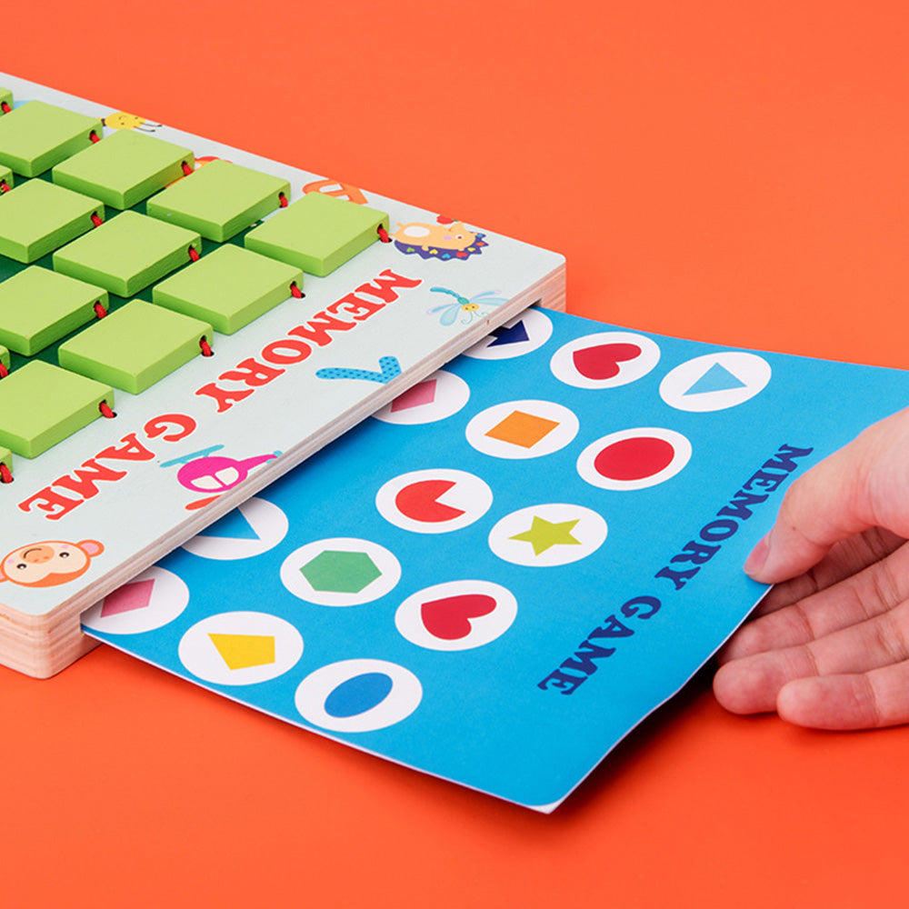 Wooden Memory Match Game - Montessori Educational Toy for Under 14 Years Old