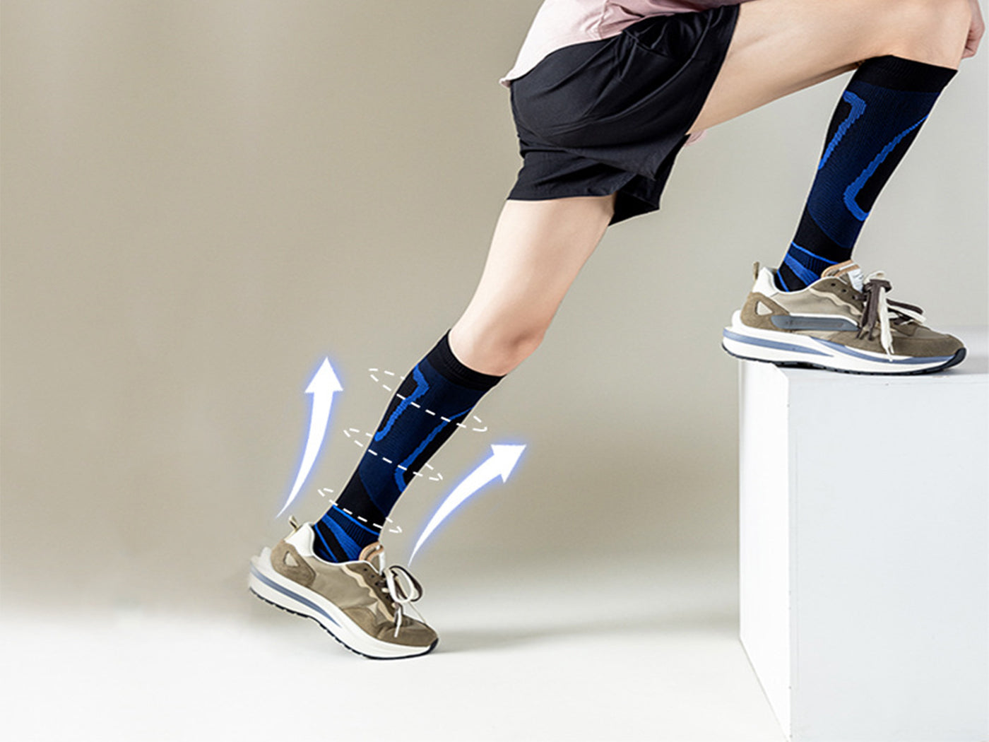 3 Pairs of Anti-Fatigue Outdoor Fitness Compression Socks