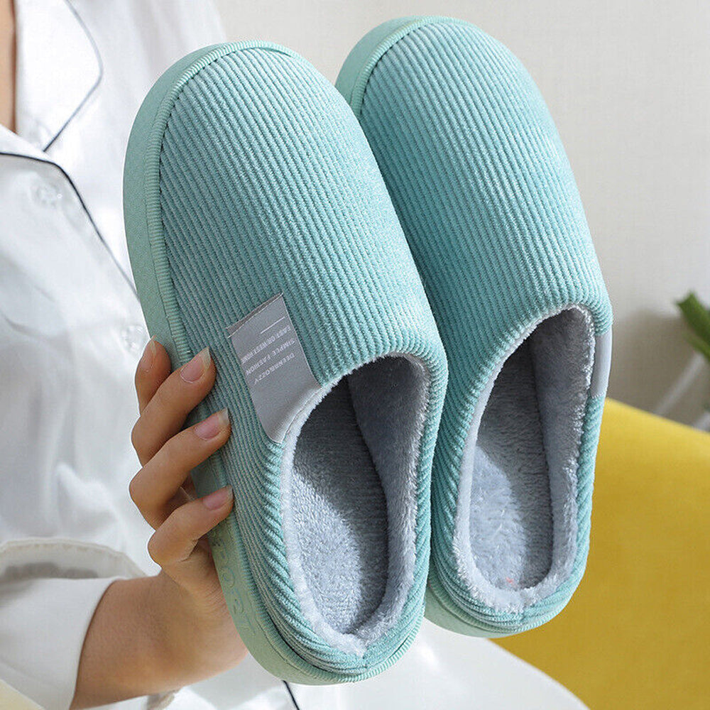 Unisex Winter Slipper Warm Plush Lined Anti-Slip Home Indoor Slippers