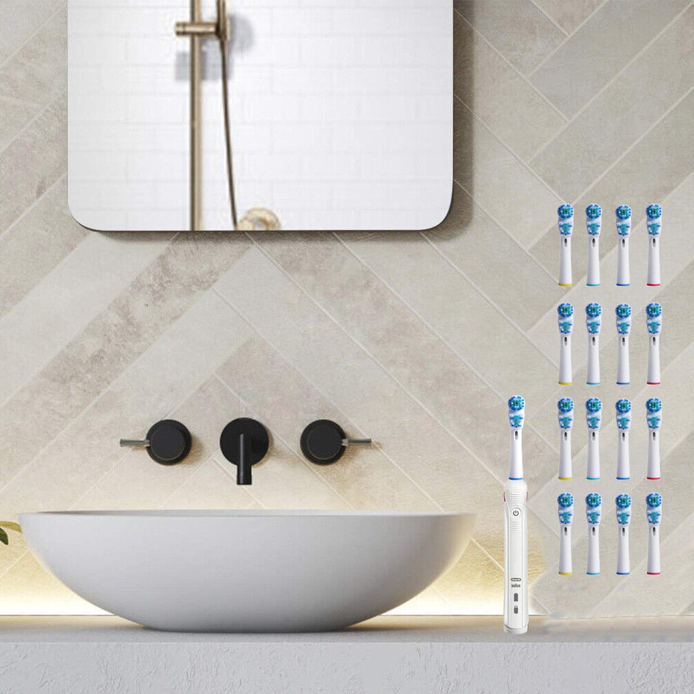 16-Piece Dual Clean Replacement Brush Heads Compatible with Oral-B