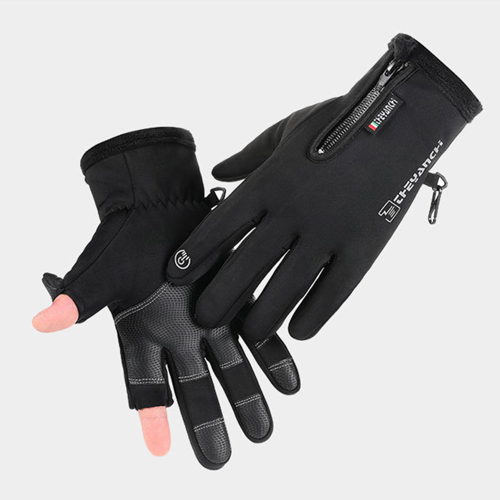 Winter Fishing Gloves with 2 Flip Finger for Touchscreen