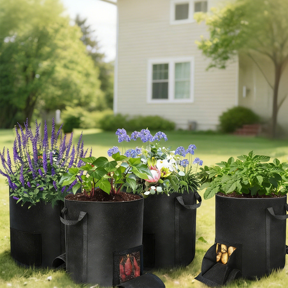 4X15 Gallon Potato Grow Bags Fabric Planter Pot with Handle