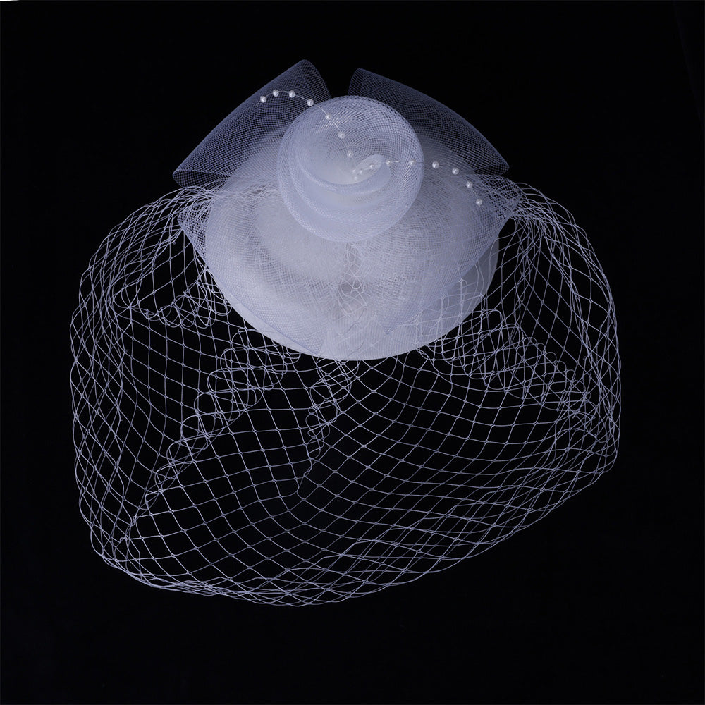 Vintage Mesh Rose Birdcage Veil Bridal Hair Headpiece