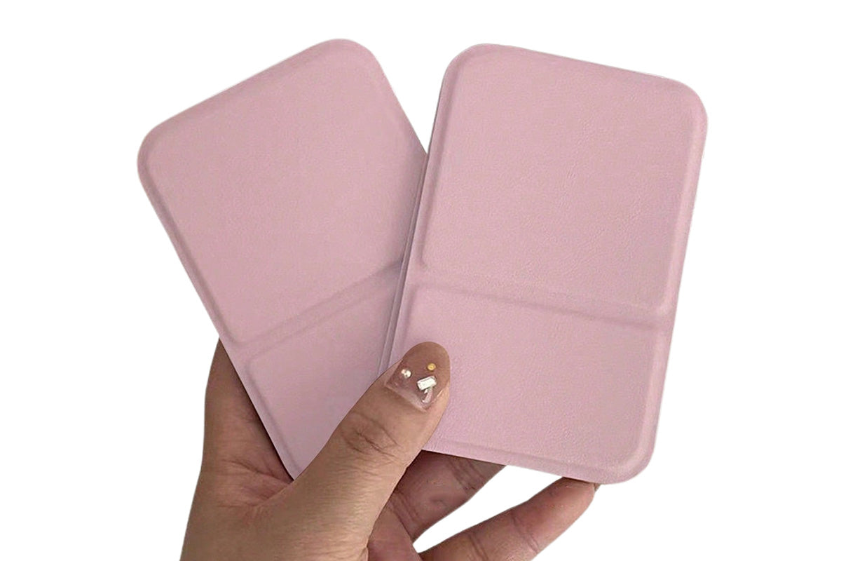 2-Pack Medium Foldable PU Leather Makeup Mirror Portable Travel Vanity Mirror