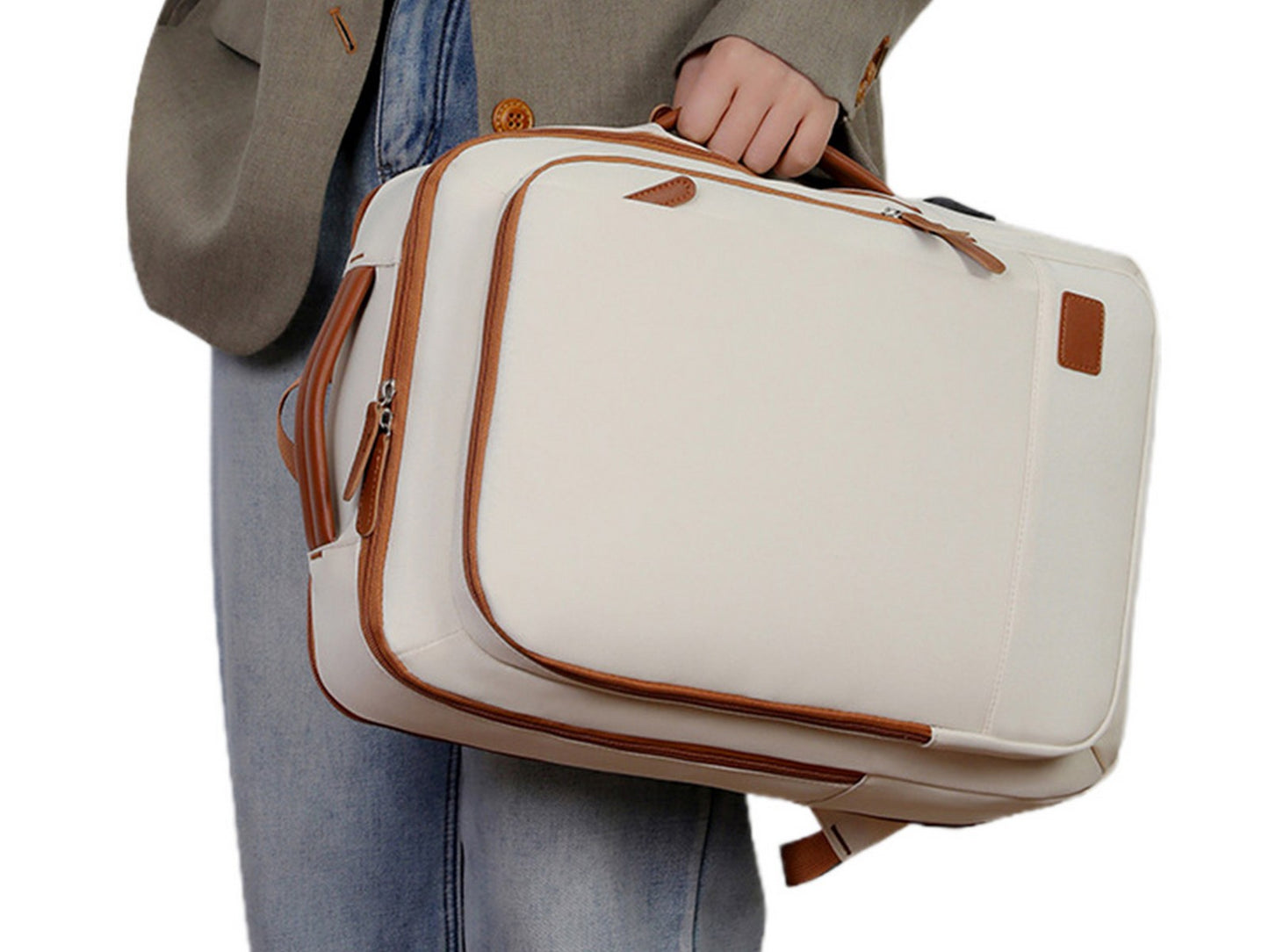 Expandable 26L Commuter Backpack - Water-Resistant Laptop Bag with USB Port