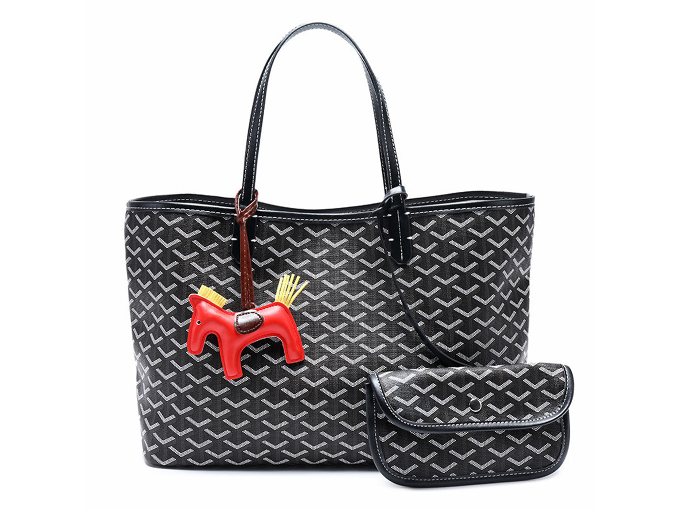 Women's Goyard Inspired Tote Bag with Wallet