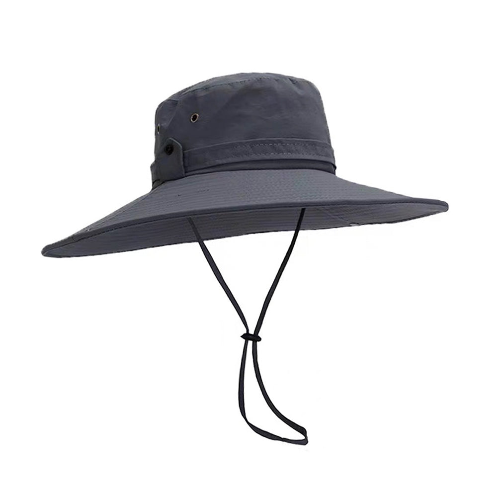 Foldable Wide Brim UV Sun Hat with Wind Strap for Fishing and Hiking