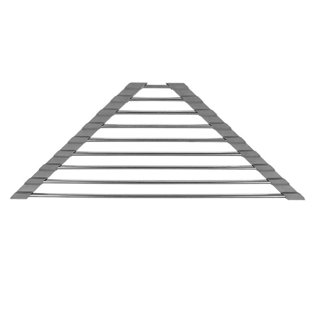Triangle Roll-Up Dish Drying Rack For Sink Corner Sink Kitchen Drainer And Organizer