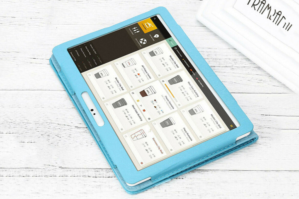 Universal 10 10.1 Inch Android Tablet Case Rotatable Multiple Viewing Stand Case-Blue