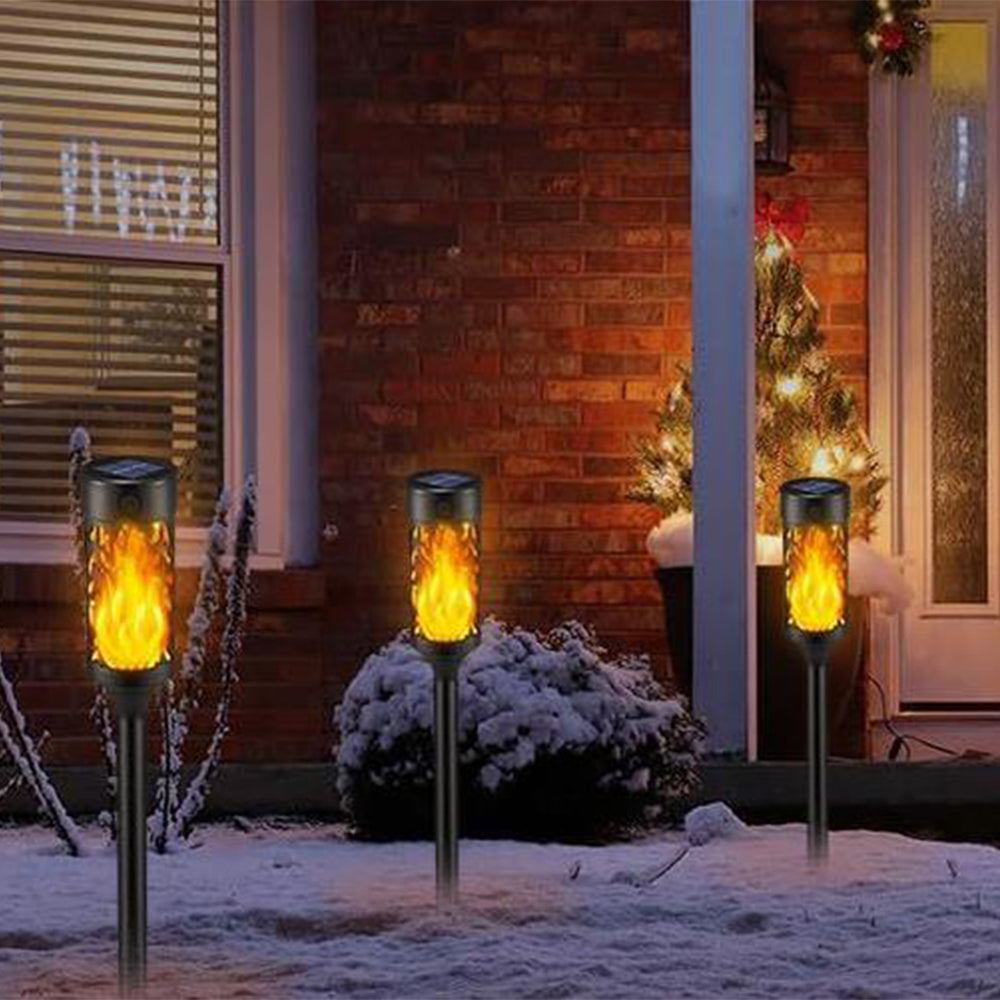 2Pcs Solar LED Tiki Torch with Flickering Flame Solar Outdoor Light