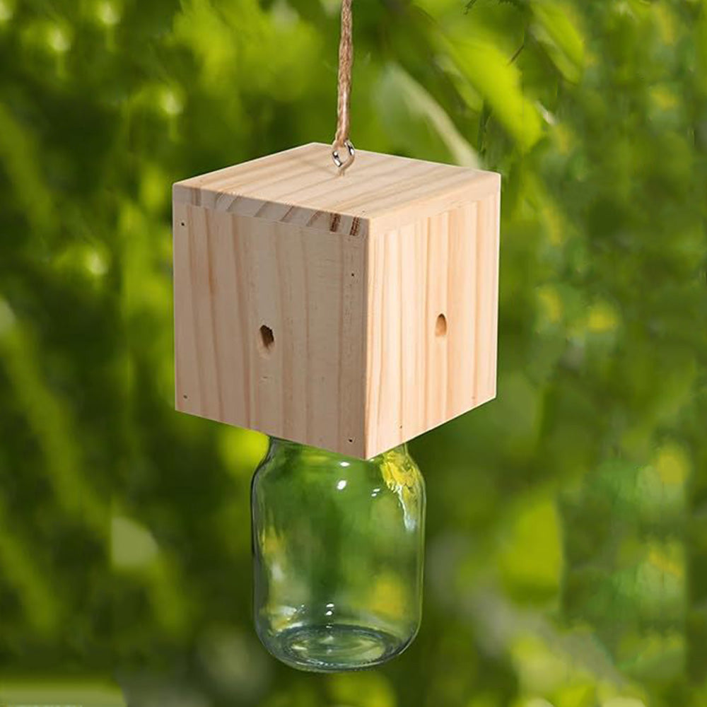 Wood Carpenter Bee Trap For Outside Cube Style Nature Hanging Carpenter Bee Traps