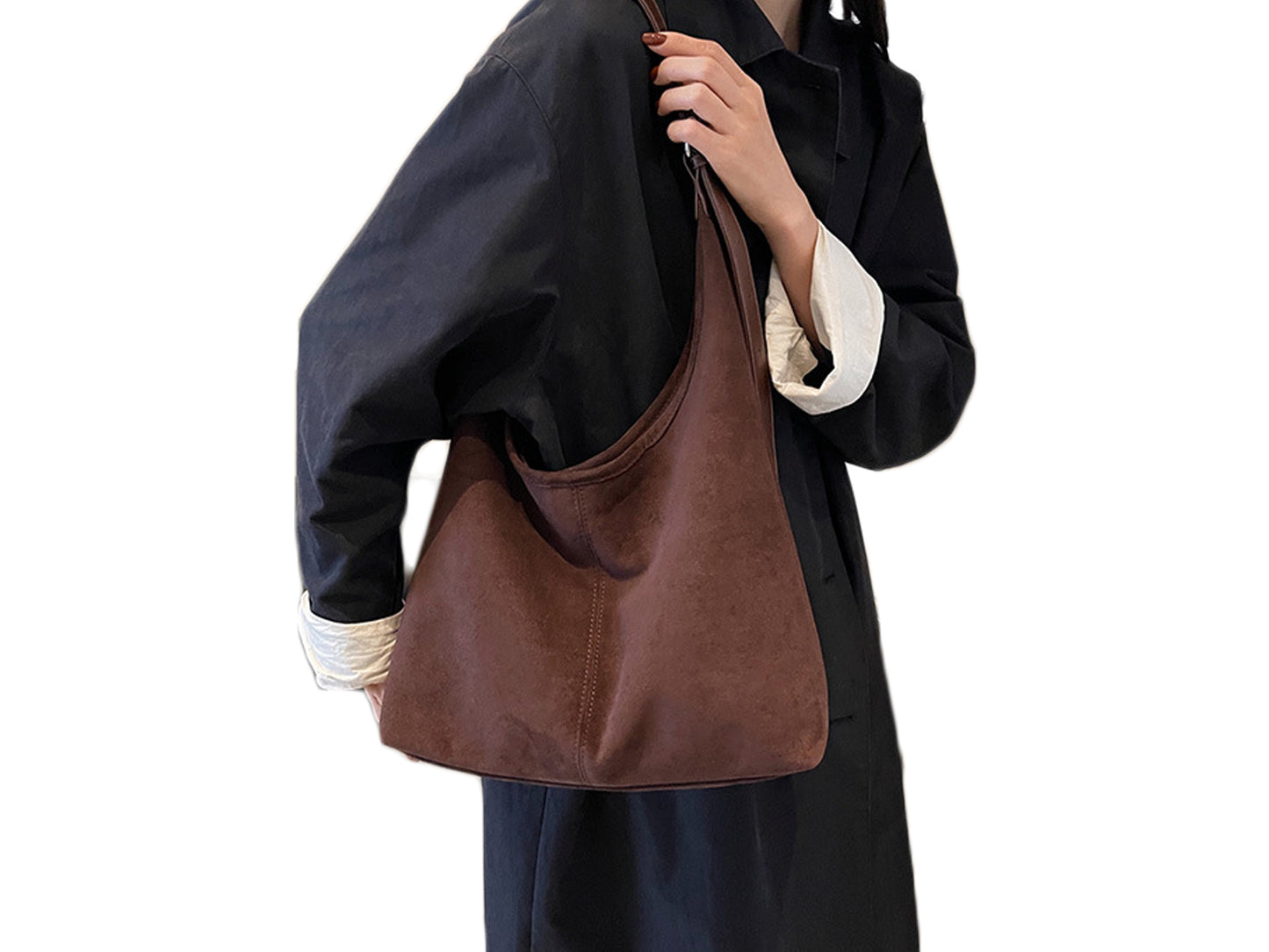 Bucket Bag with Purse Suede Bag Suede Tote Bag Suede Hobo Bags
