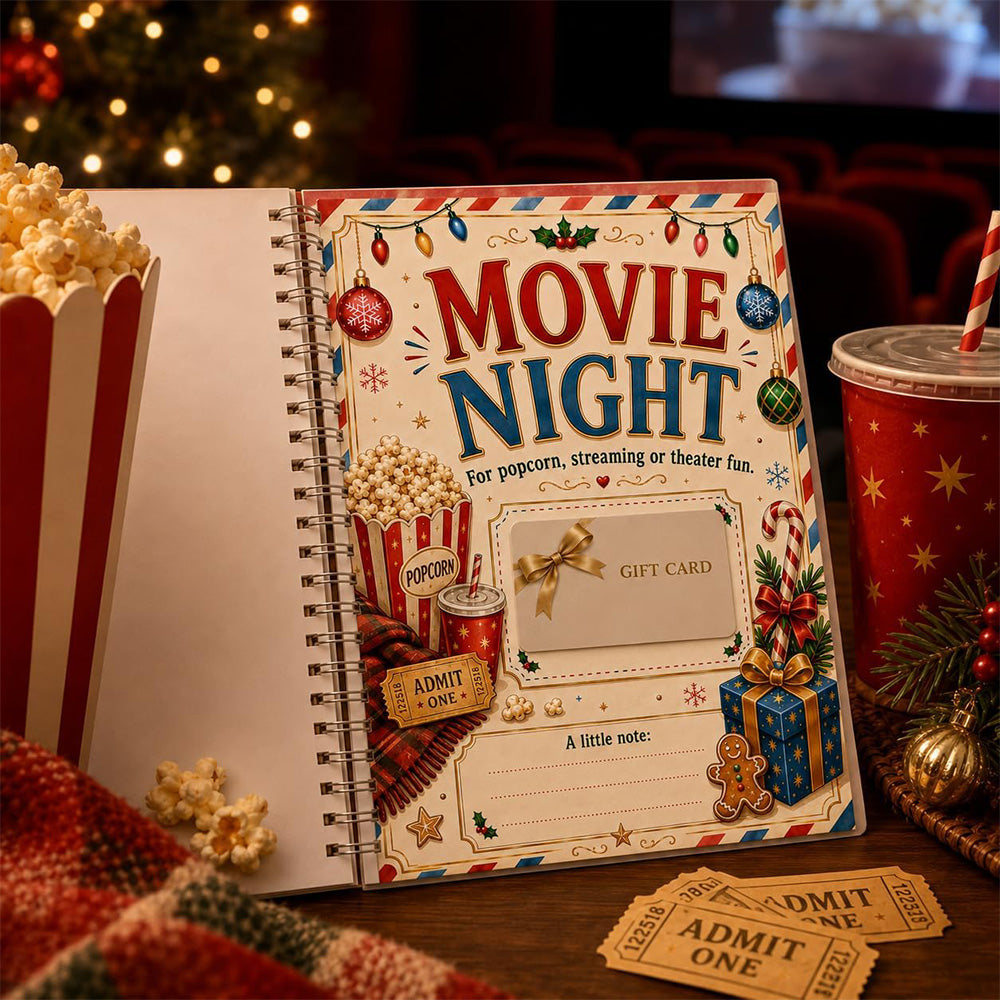 DIY Christmas Gift Card Book with Spiral Binding and Handwritten Notes
