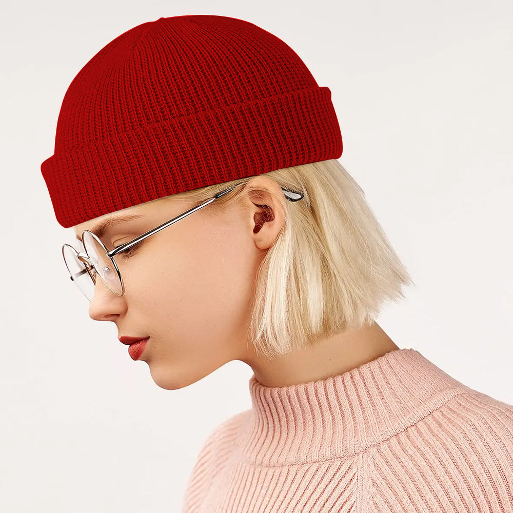 Winter Warm Fisherman Beanie Roll Up Edge Hat