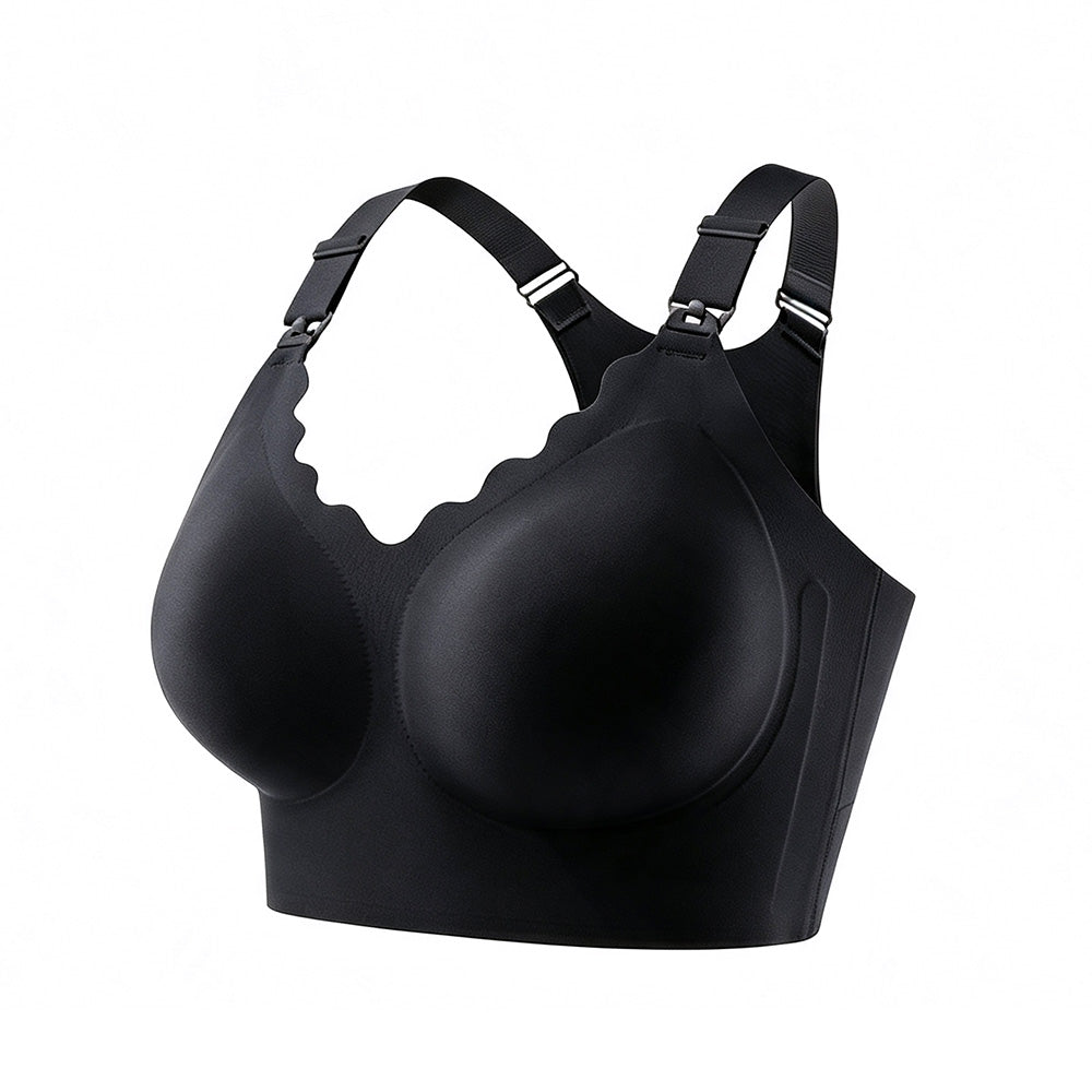 Seamless Bra for Women Adjustable Wirefree Bra for Sport Daily Wear-Black