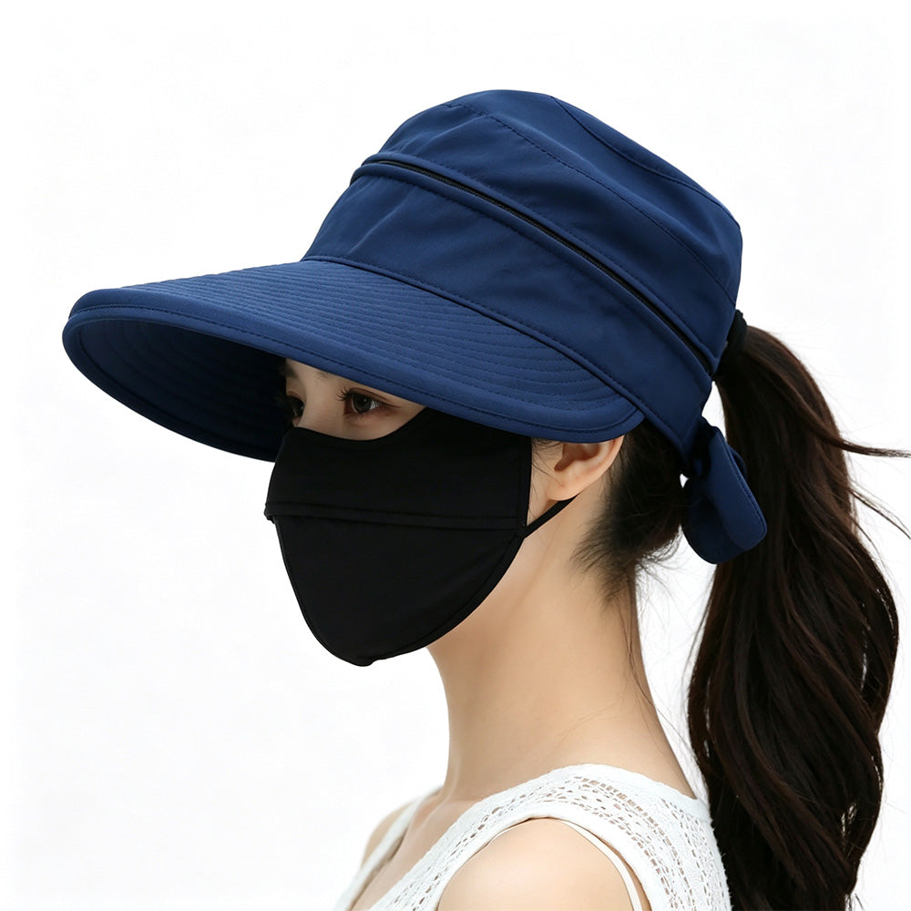 2 in 1 Detachable Zipper Wide Brim Sun Hat for Women
