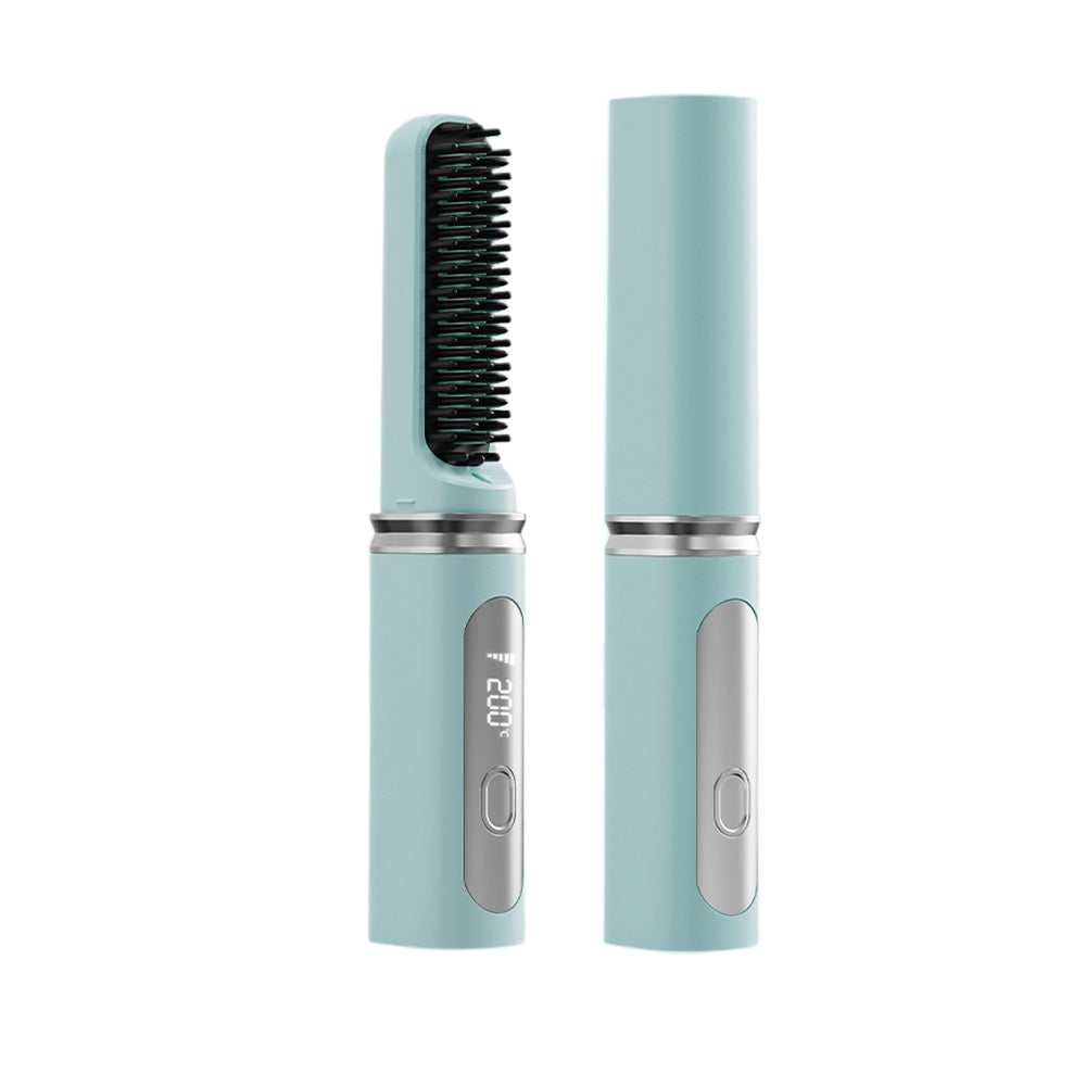 2-in-1 Wireless Hair Straightener Comb with Negative Ion for Home and Travel