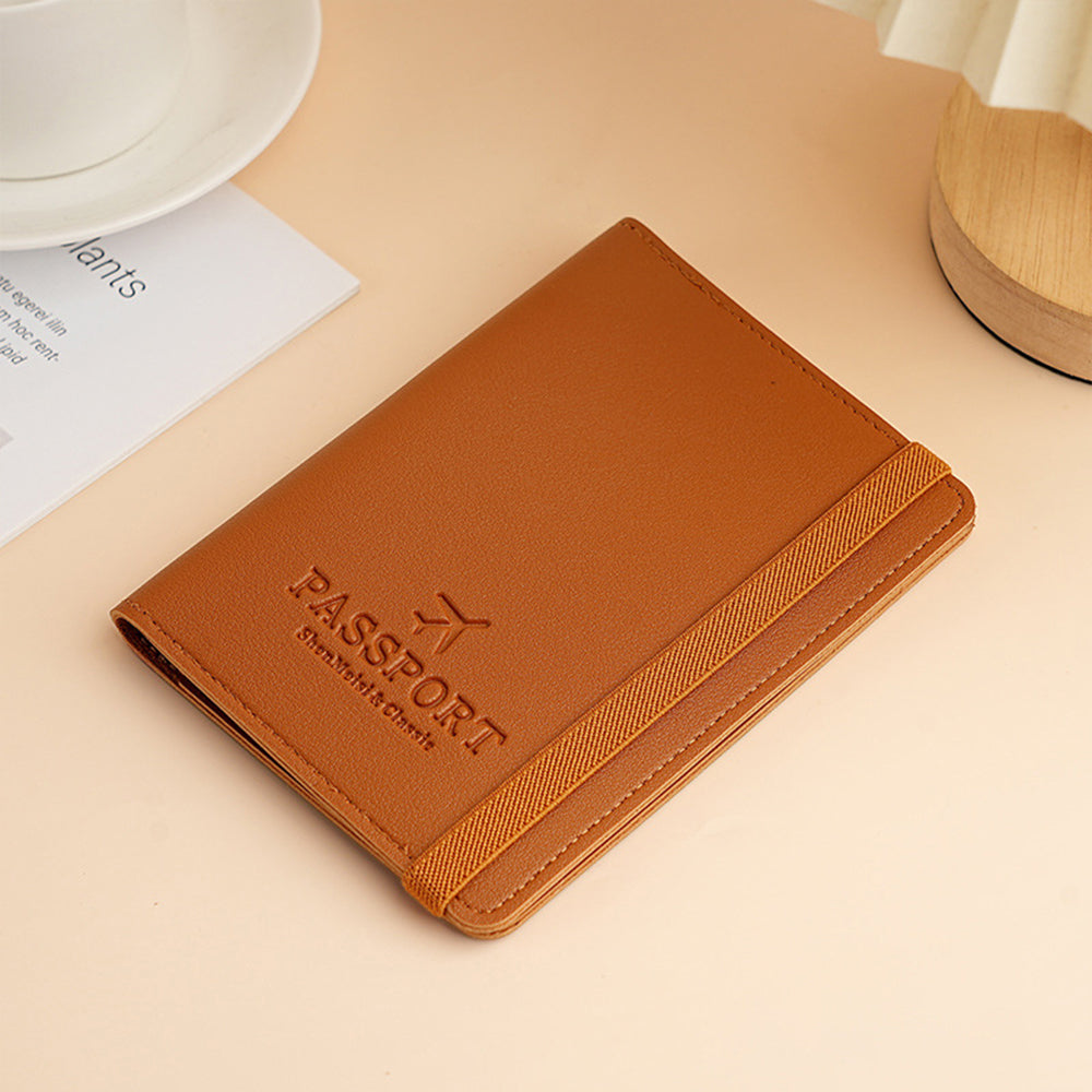 RFID Blocking Passport Holder Travel Wallet PU Leather