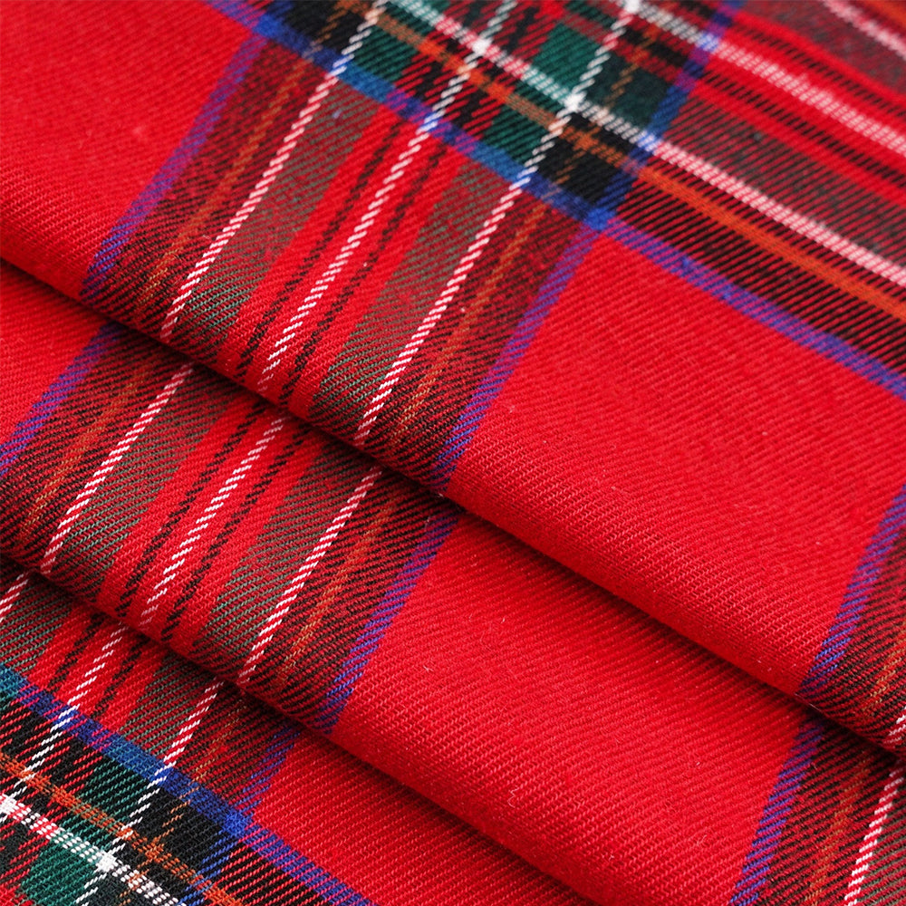Polyester Cotton Plaid Oven Cover Curtain with Ties for Kitchen