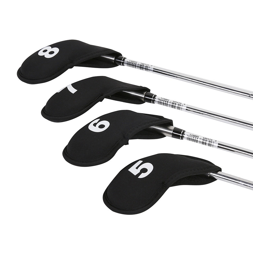 10Pcs Golf Club Iron Head Covers Protector Set for 3-9 A SW PW Clubs