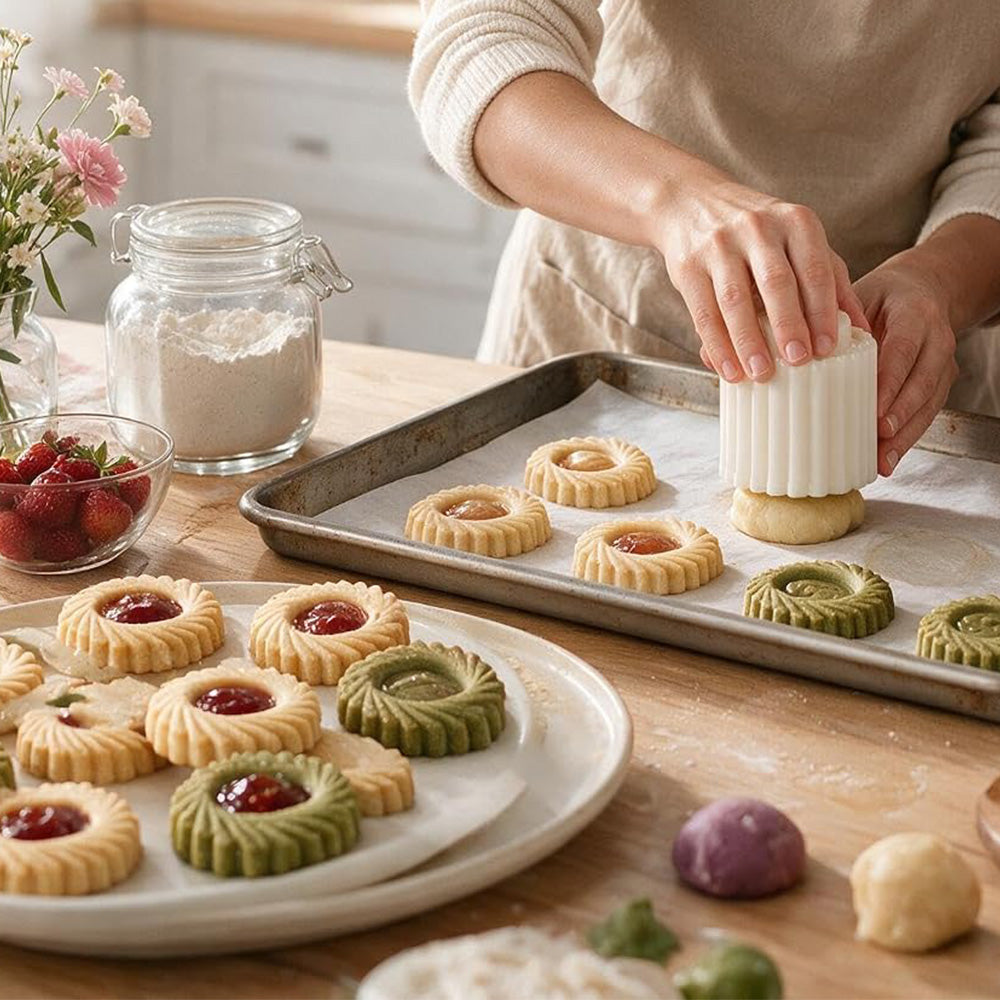 2-in-1 Double-Sided Sunflower Cookie Stamp Pastry Mold for Baking Biscuits