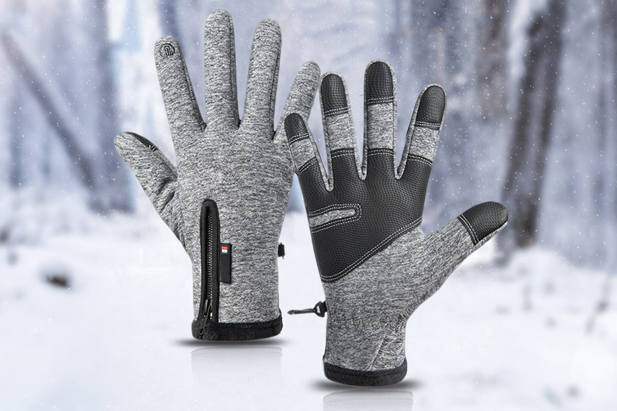 Winter Gloves Thermal Touch Screen Windproof Warm Outdoor Cold Weather for Men Women-Grey