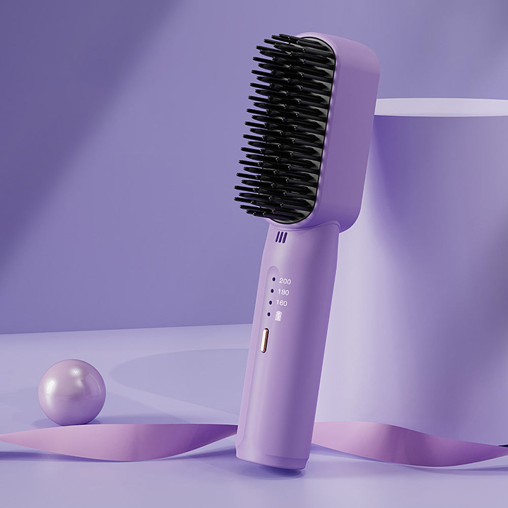 Portable Mini Rechargeable Hair Straightener Negative Ion Straightening Comb