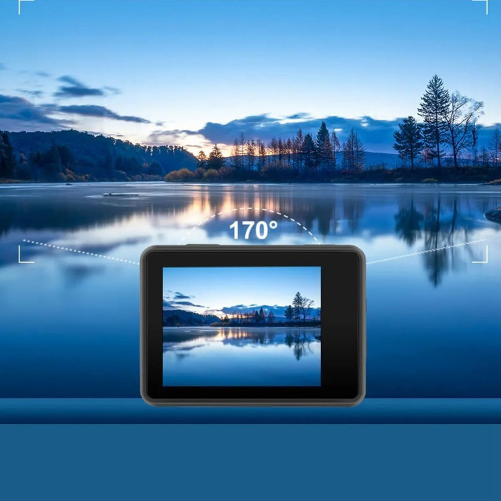 5K 6K 8K 30FPS Action Camera with Waterproof Case Dual Screens and EIS Stabilization