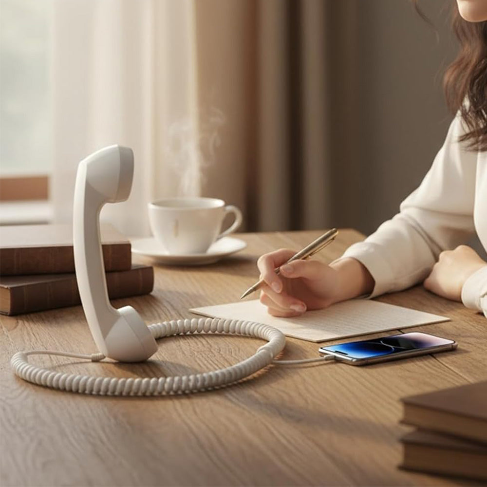 Retro Type C Wired Phone Handset with Microphone for Phones Computers