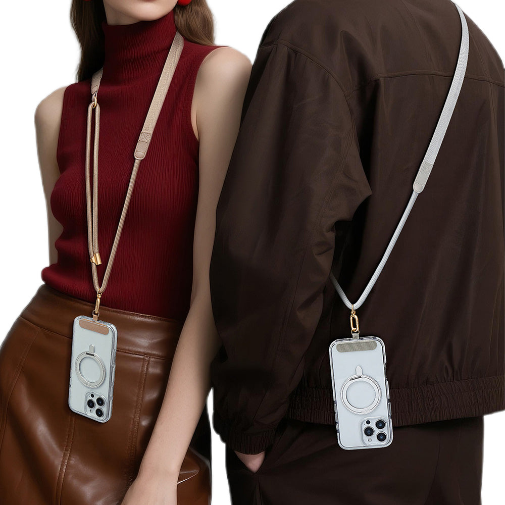 Adjustable Phone Lanyard Crossbody Strap Round Flat Braided for Women Men