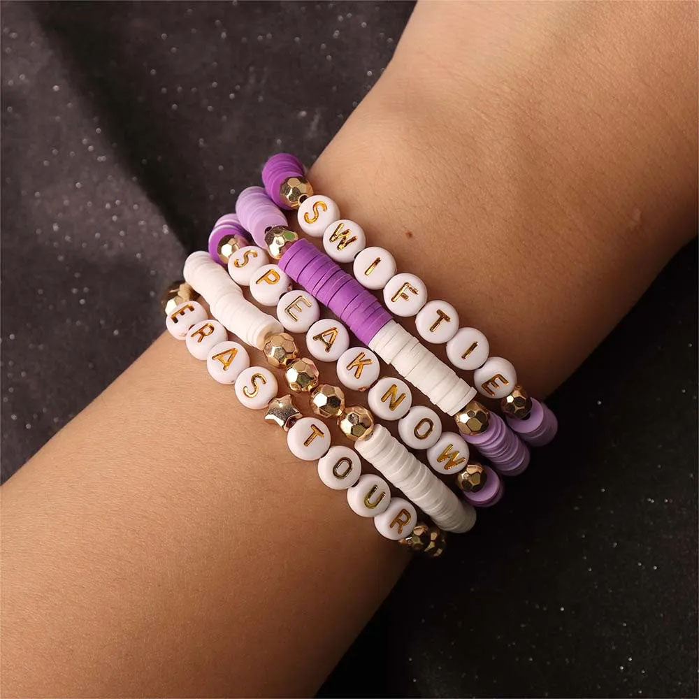 5Pcs Taylor Inspired Beaded Bracelets Fans Friendship Bracelets Gifts for Music Lovers