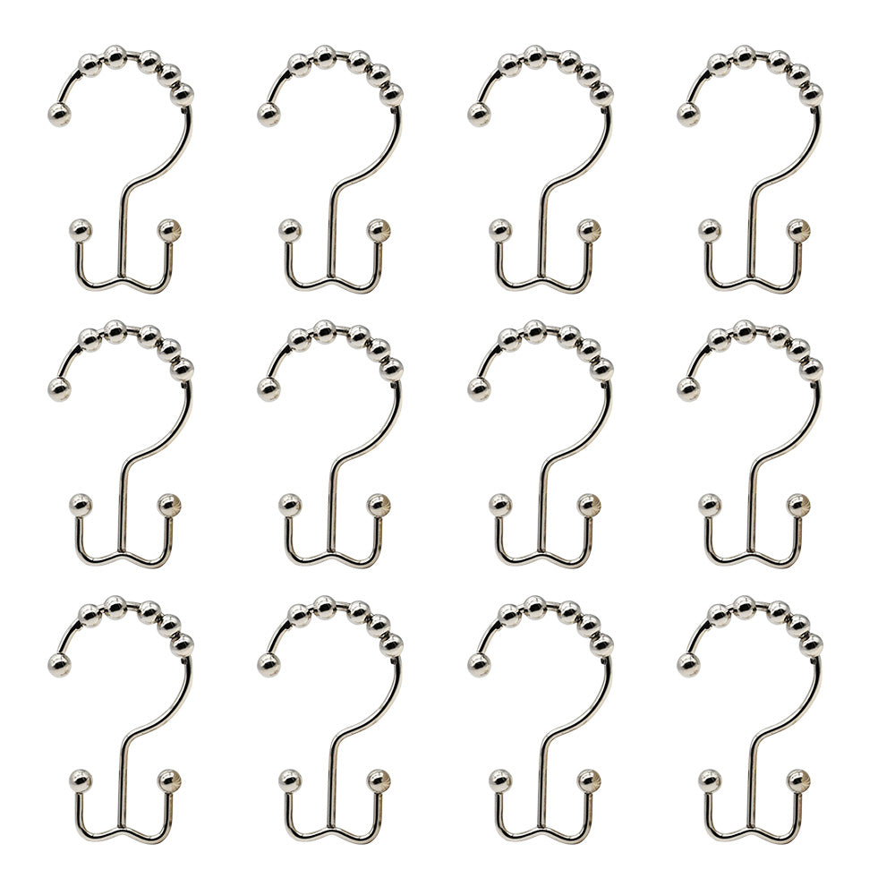 12Pcs Shower Curtain Hooks Rings Double Glide Shower Hooks Rings