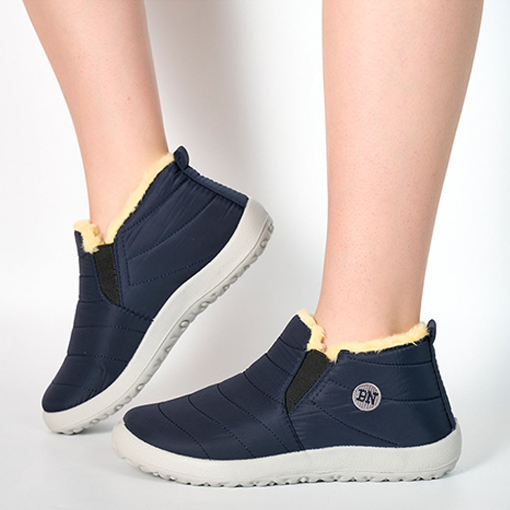 Women Water Resistant Warm Slip-On Shoes with Non-Slip Sole-Blue