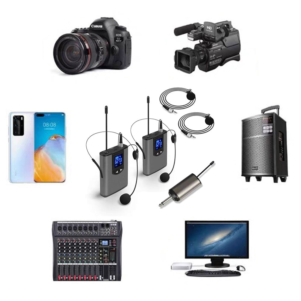 Wireless Lavalier Microphone with UHF System for Clear Audio Recording