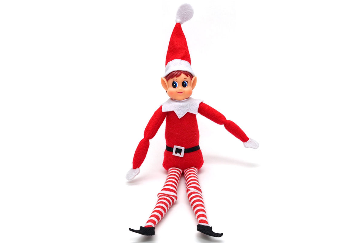 2Pcs Poseable Christmas Elf Fabric Doll Xmas Tabletop Decoration 40cm