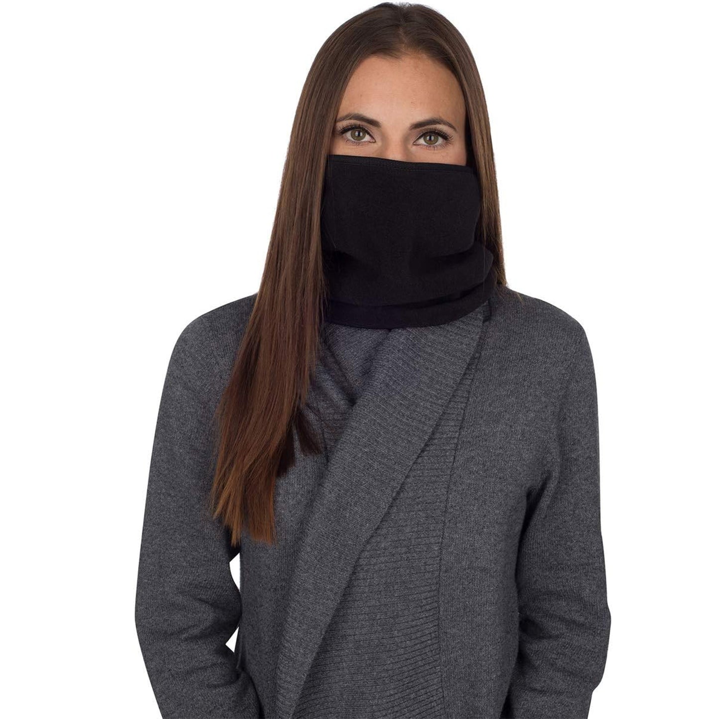 2Pcs Unisex Polar Fleece Neck Warmer 3 In 1 Multifunctional Scarf