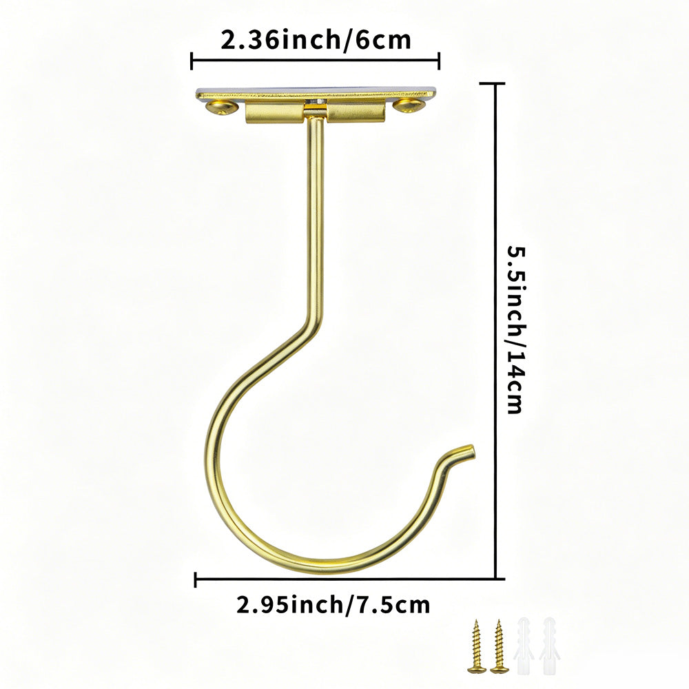 2Pcs Self Adhesive Foldable Banana Hook for Under Cabinet Metal Holder for Kitchen