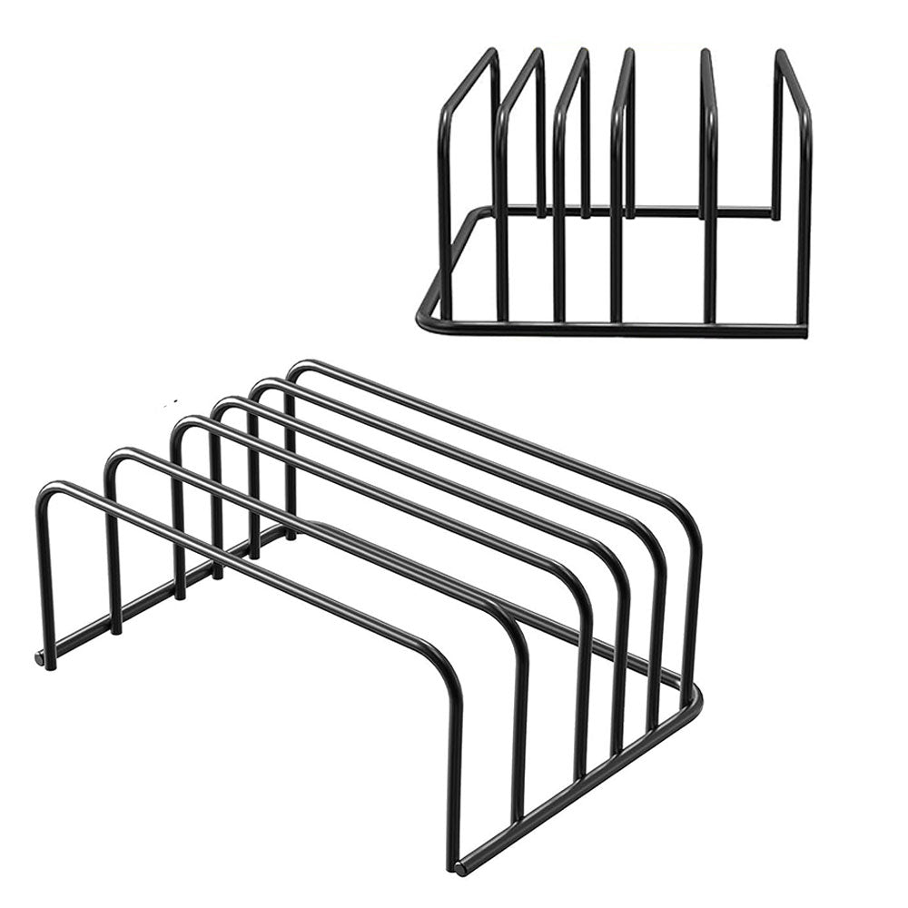 2Pcs Steel Cutting Board Organizers With 5 Slots Kitchen Cookware Organizer